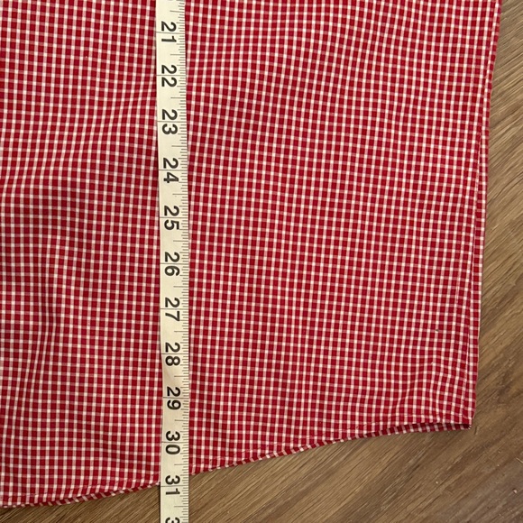 Club Room Red Maroon Gingham Dress Shirt - Picture 7 of 11